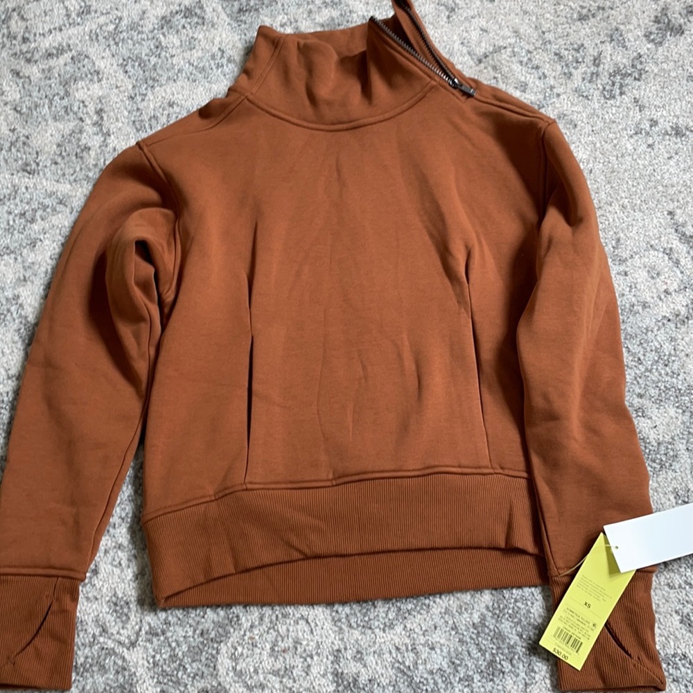 NWT all in motion asymmetrical pullover XS copper